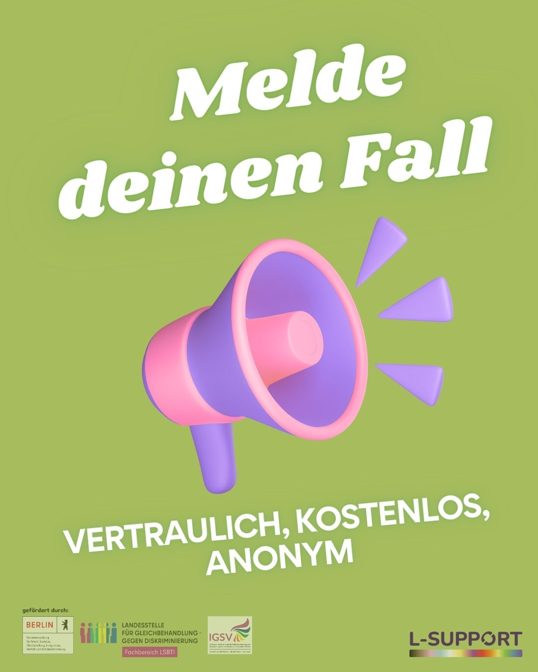 Melde deinen Fall: vertraulich, kostenlos, anonym